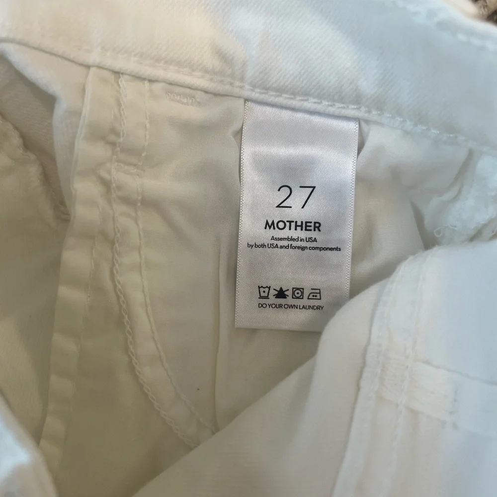 MOTHER Denim Hustler Ankle Fray - White - Picture 6 of 6